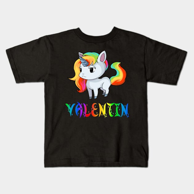 Valentin Unicorn Kids T-Shirt by Xizin Gao